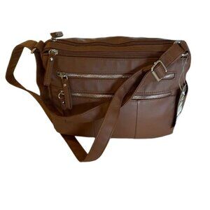 Bueno collection women’s purse gold tan 4 pockets